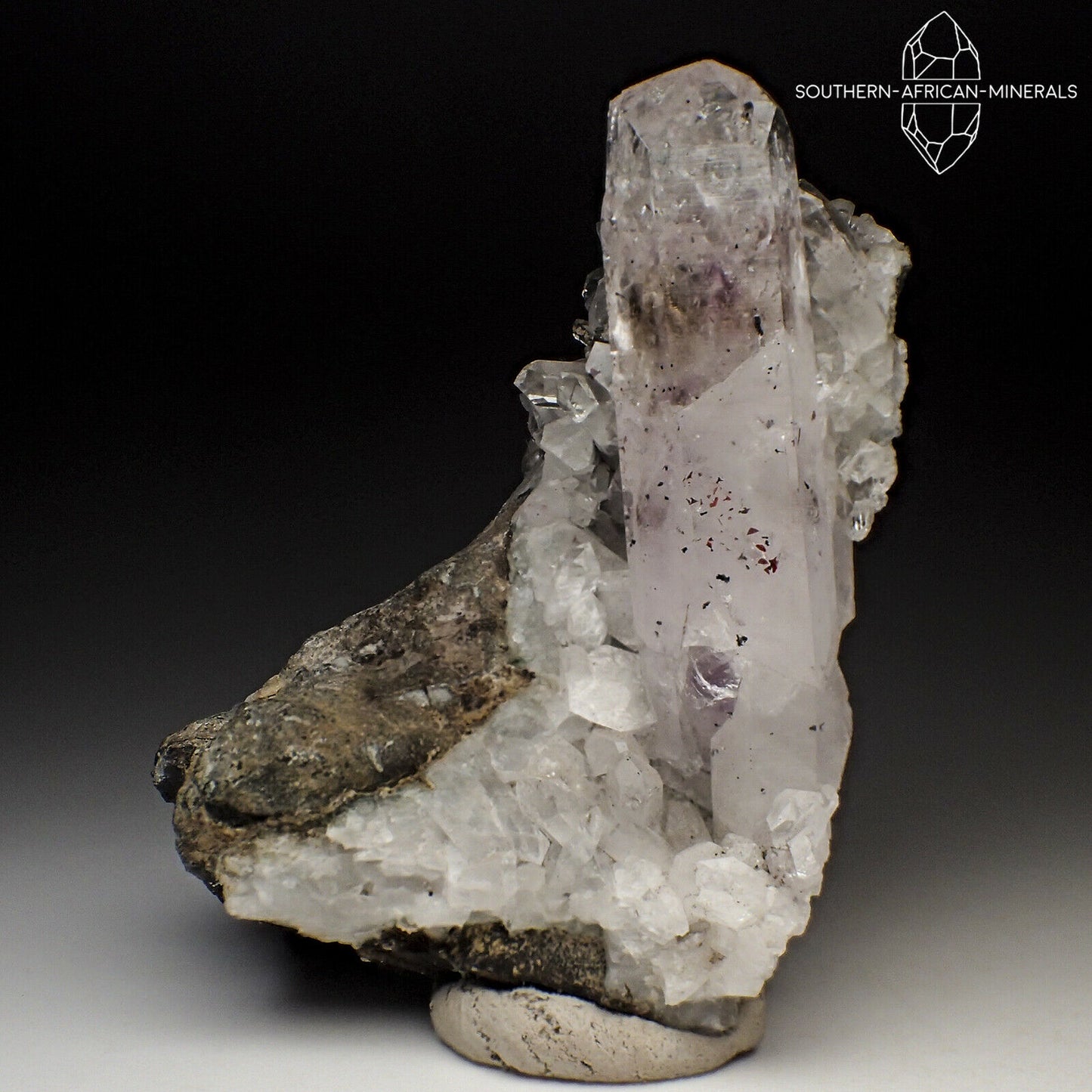 Brandberg Lustrous Quartz on Matrix Crystal Specimen, Goboboseb, Namibia