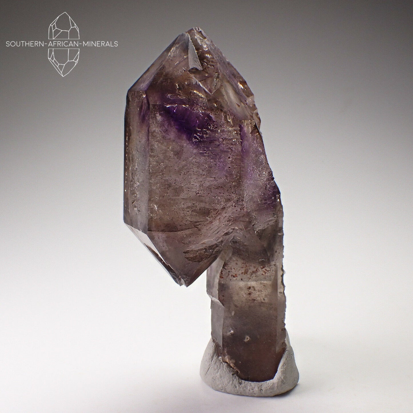 Brandberg Amethyst Smoky Phantom Quartz Crystal Sceptre, Goboboseb, Namibia