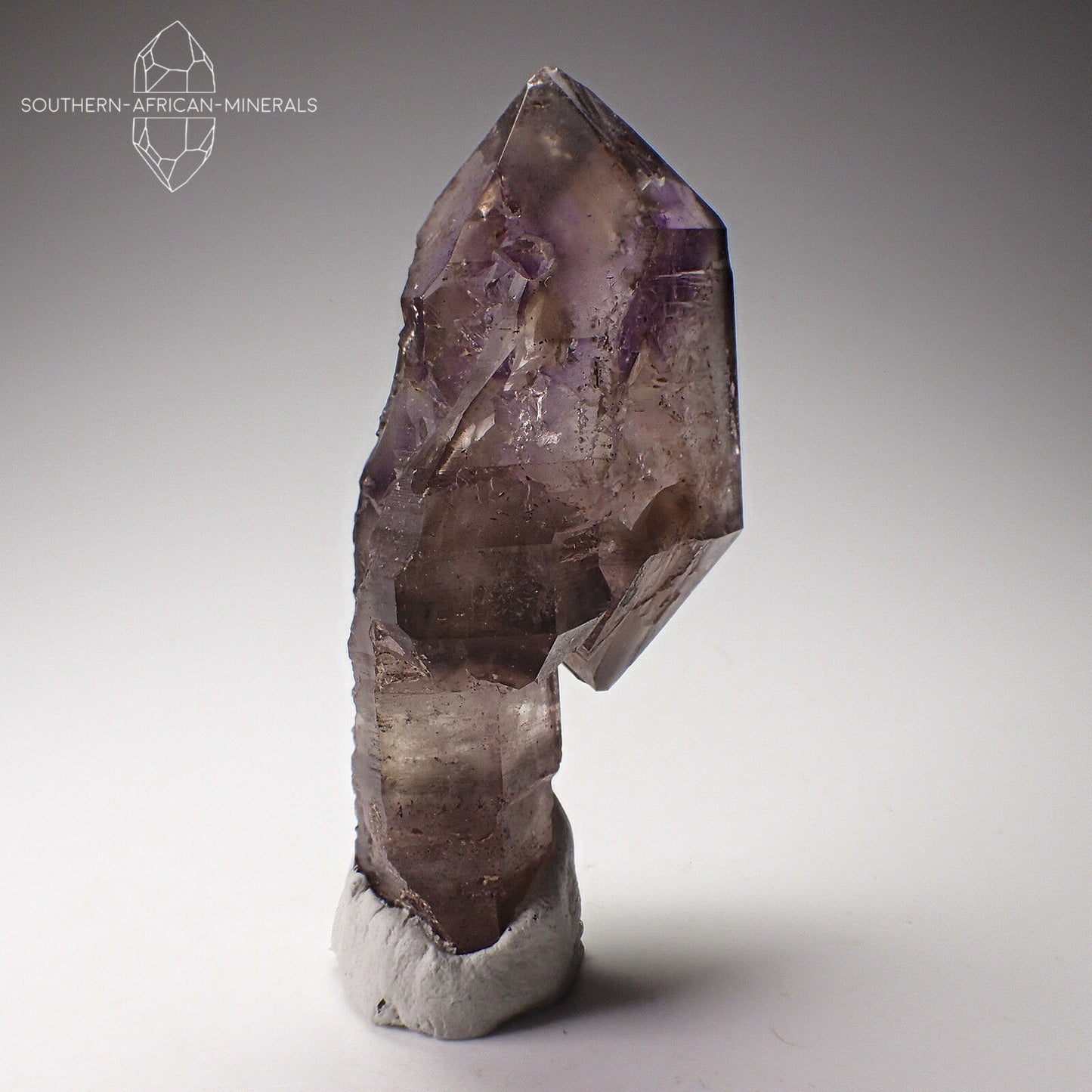 Brandberg Amethyst Smoky Phantom Quartz Crystal Sceptre, Goboboseb, Namibia