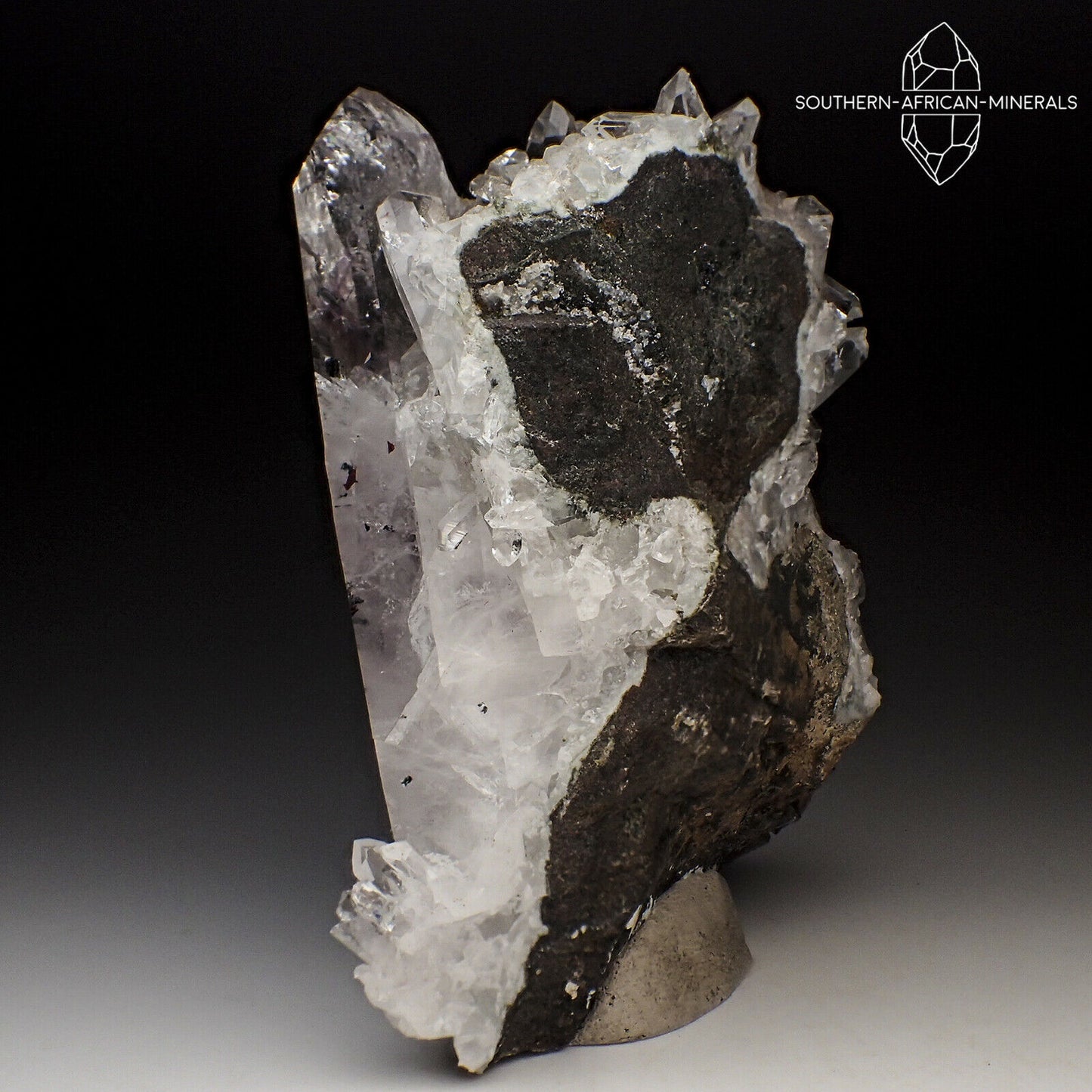 Brandberg Lustrous Quartz on Matrix Crystal Specimen, Goboboseb, Namibia