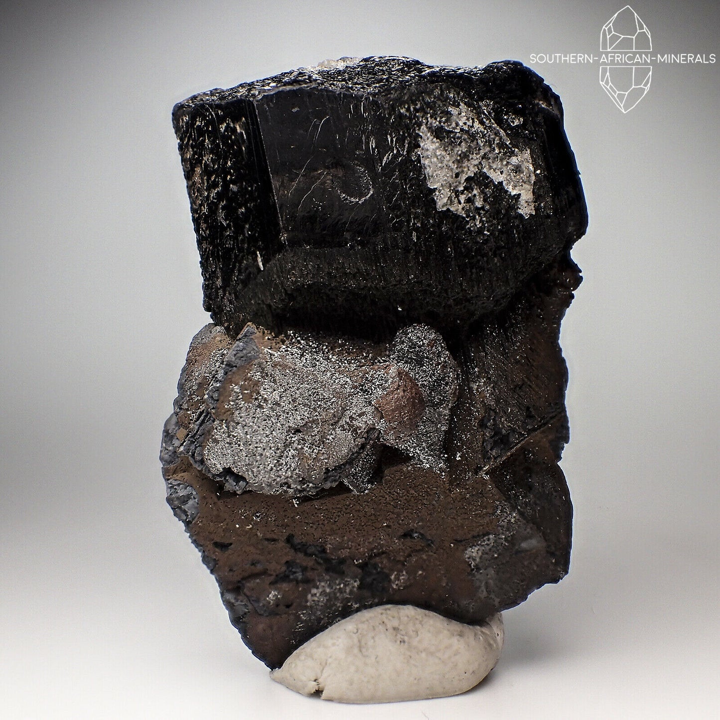 Black Tourmaline with Pseudomorph Crystal Specimen, Erongo, Namibia