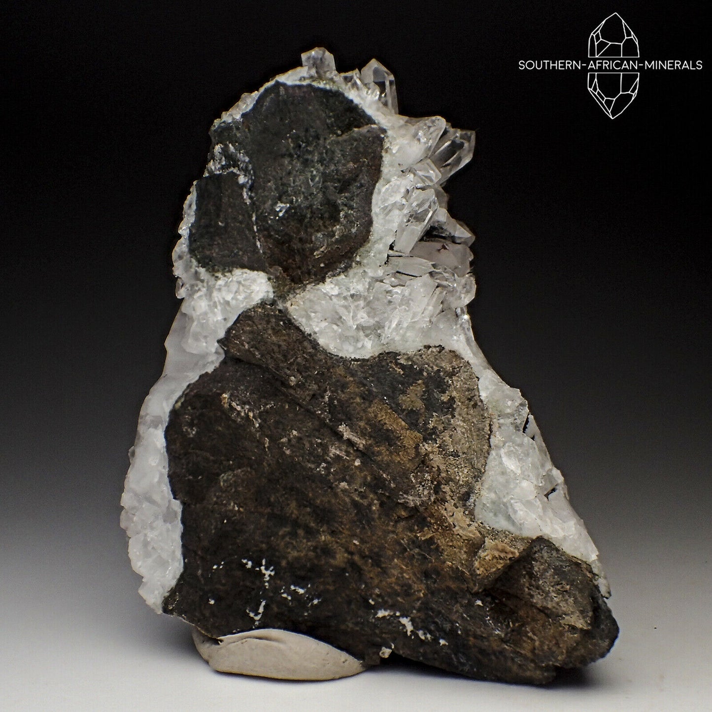 Brandberg Lustrous Quartz on Matrix Crystal Specimen, Goboboseb, Namibia
