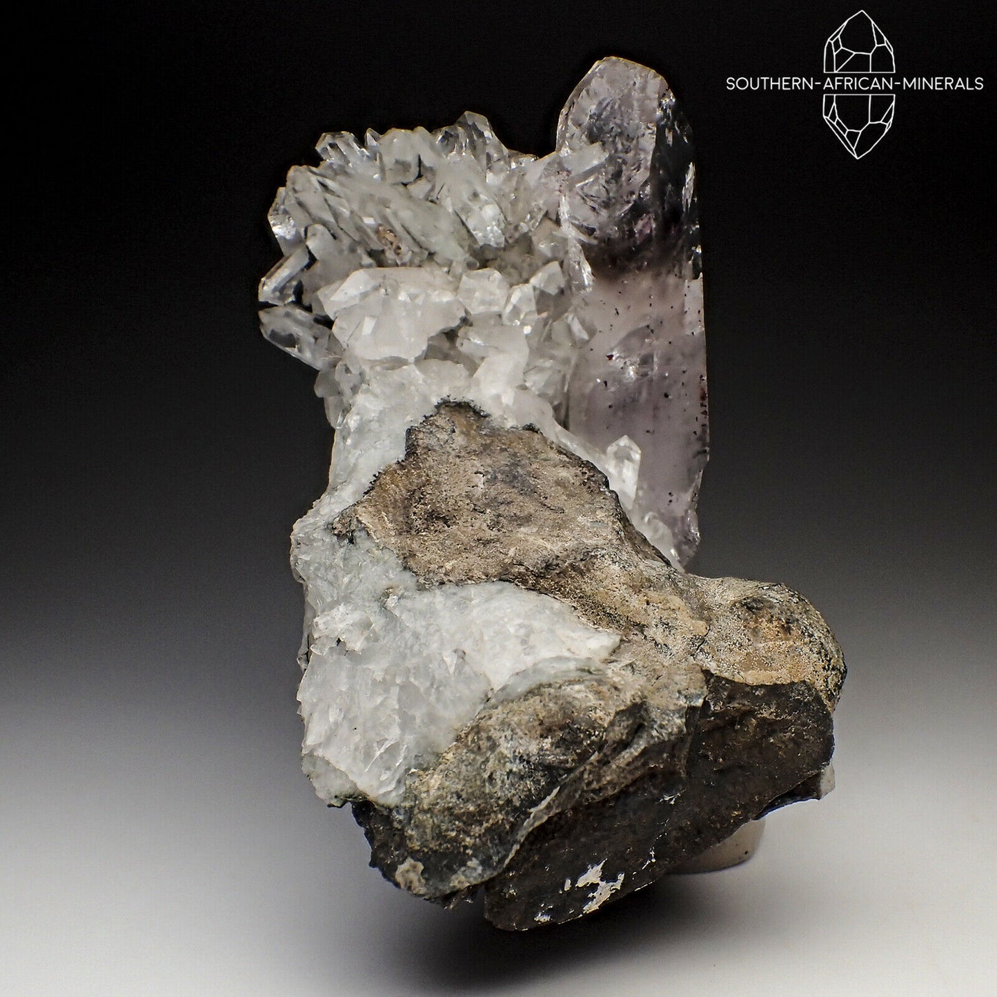 Brandberg Lustrous Quartz on Matrix Crystal Specimen, Goboboseb, Namibia