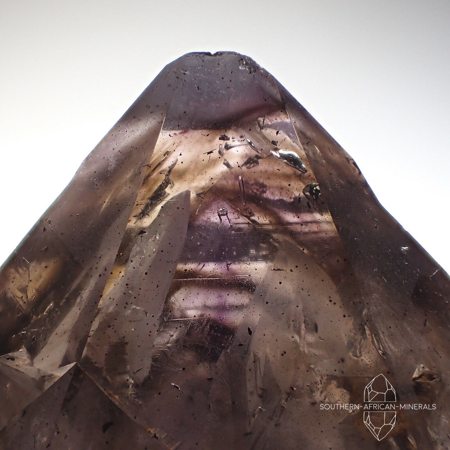 Brandberg Amethyst Smoky Window Quartz Crystal Sceptre, Goboboseb, Namibia
