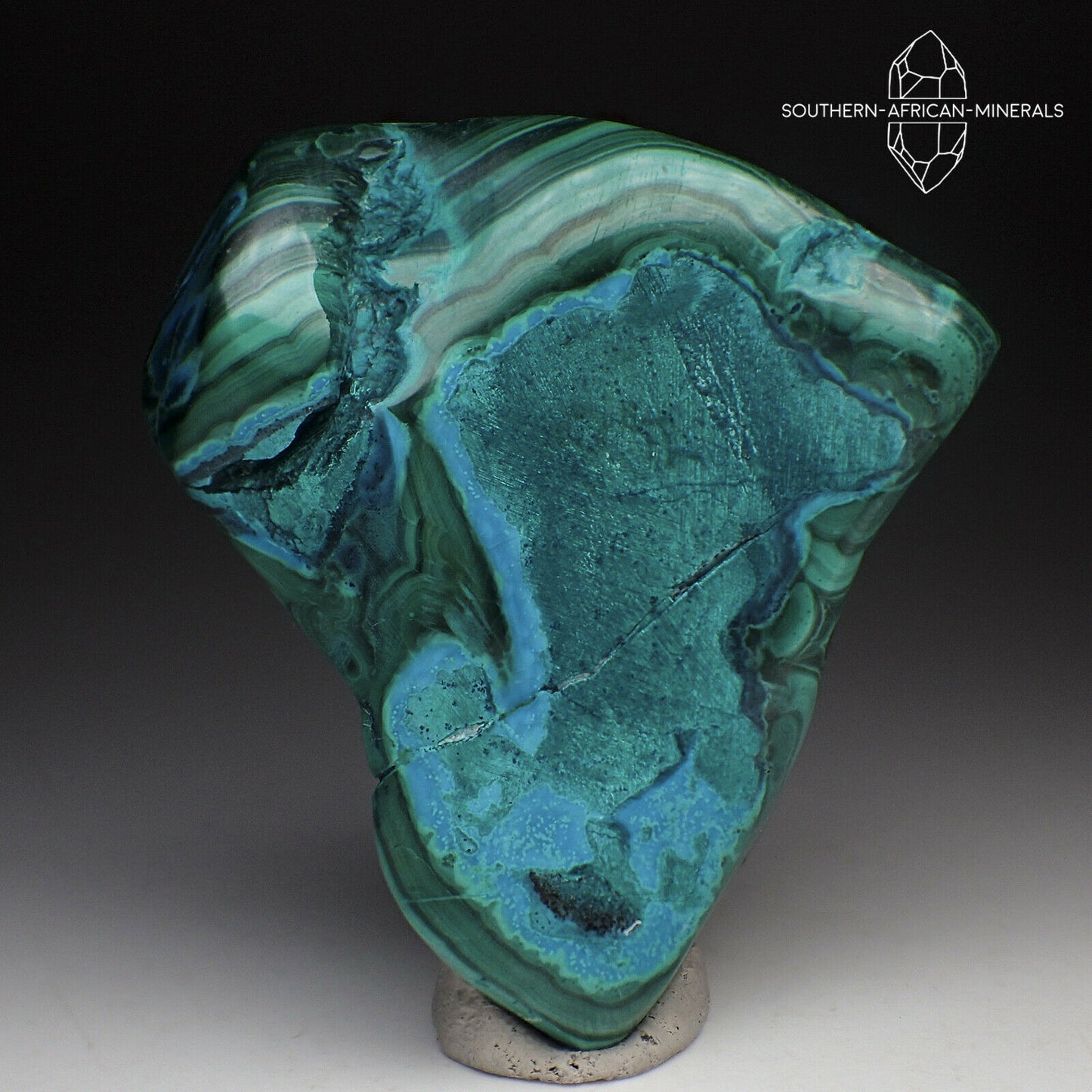 Polished Malachite and Chrysocolla Specimen, Katanga Province, DRC