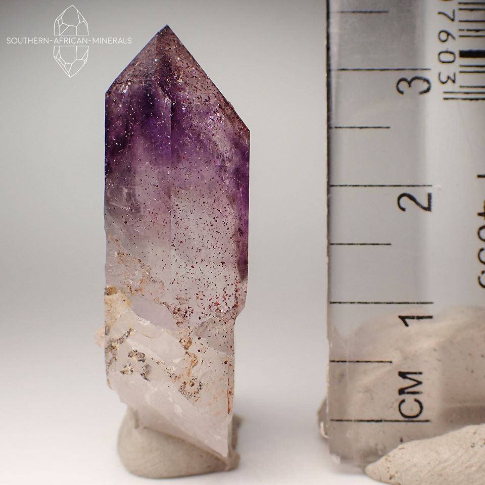 Brandberg Lustrous Amethyst Quartz Crystal with Hematite Inclusions, Goboboseb, Namibia