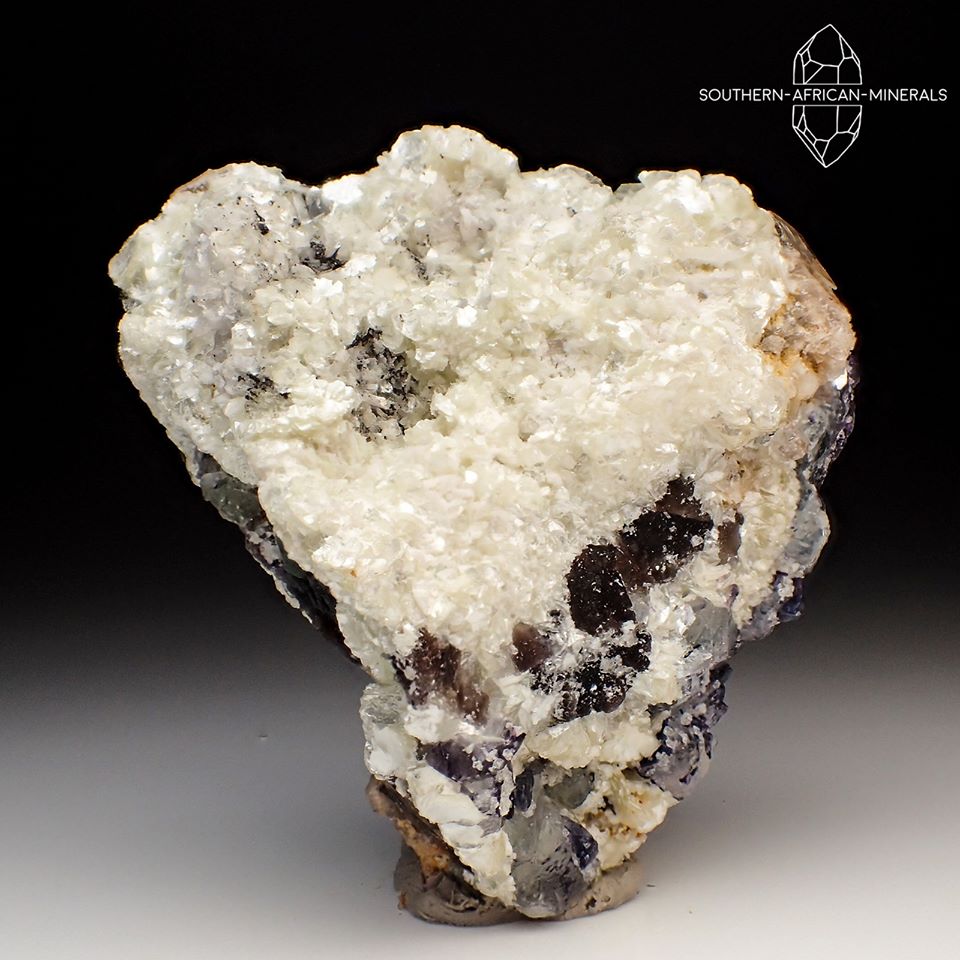 Green-purple Fluorite on Feldspar and Mica Crystal Specimen, Erongo, Namibia