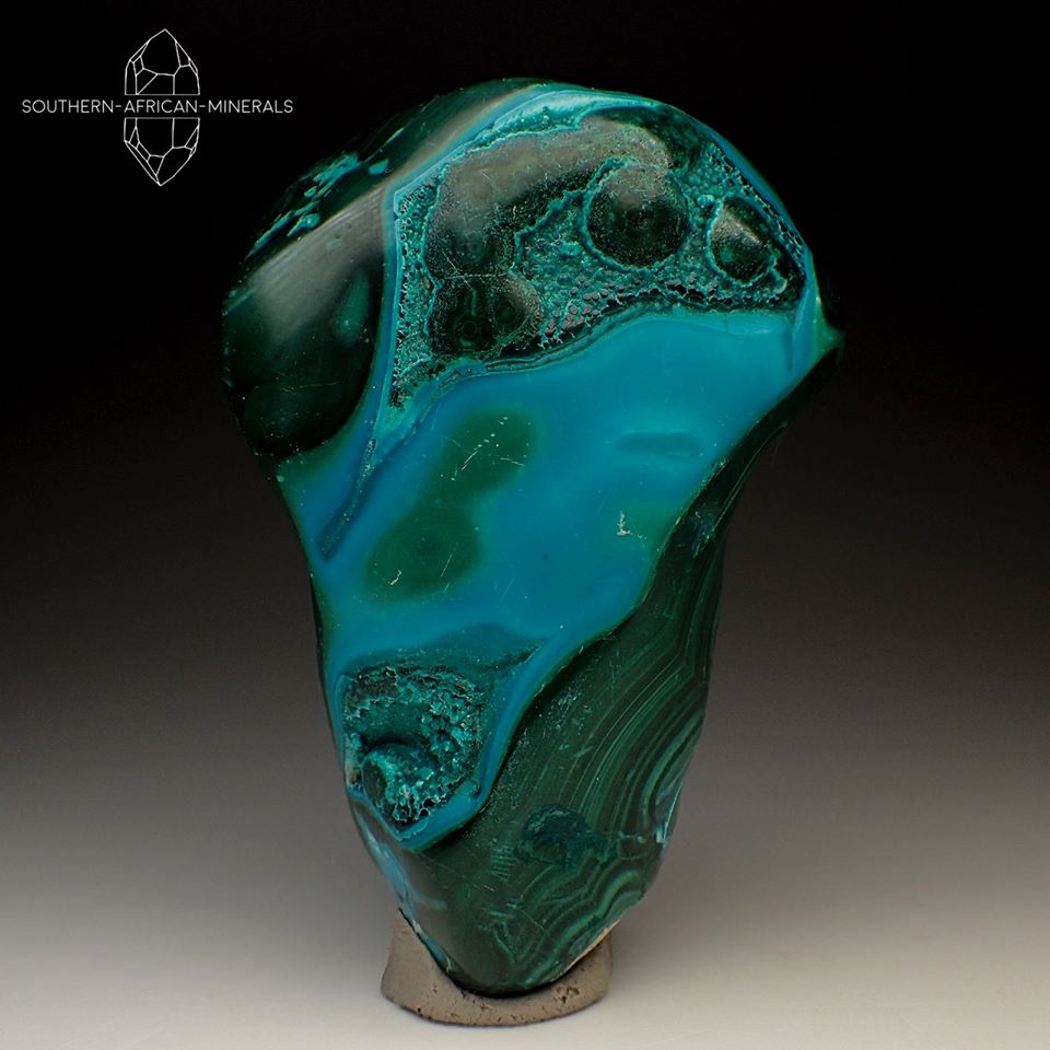 Polished Malachite and Chrysocolla Crystal Specimen, Katanga Province, DRC