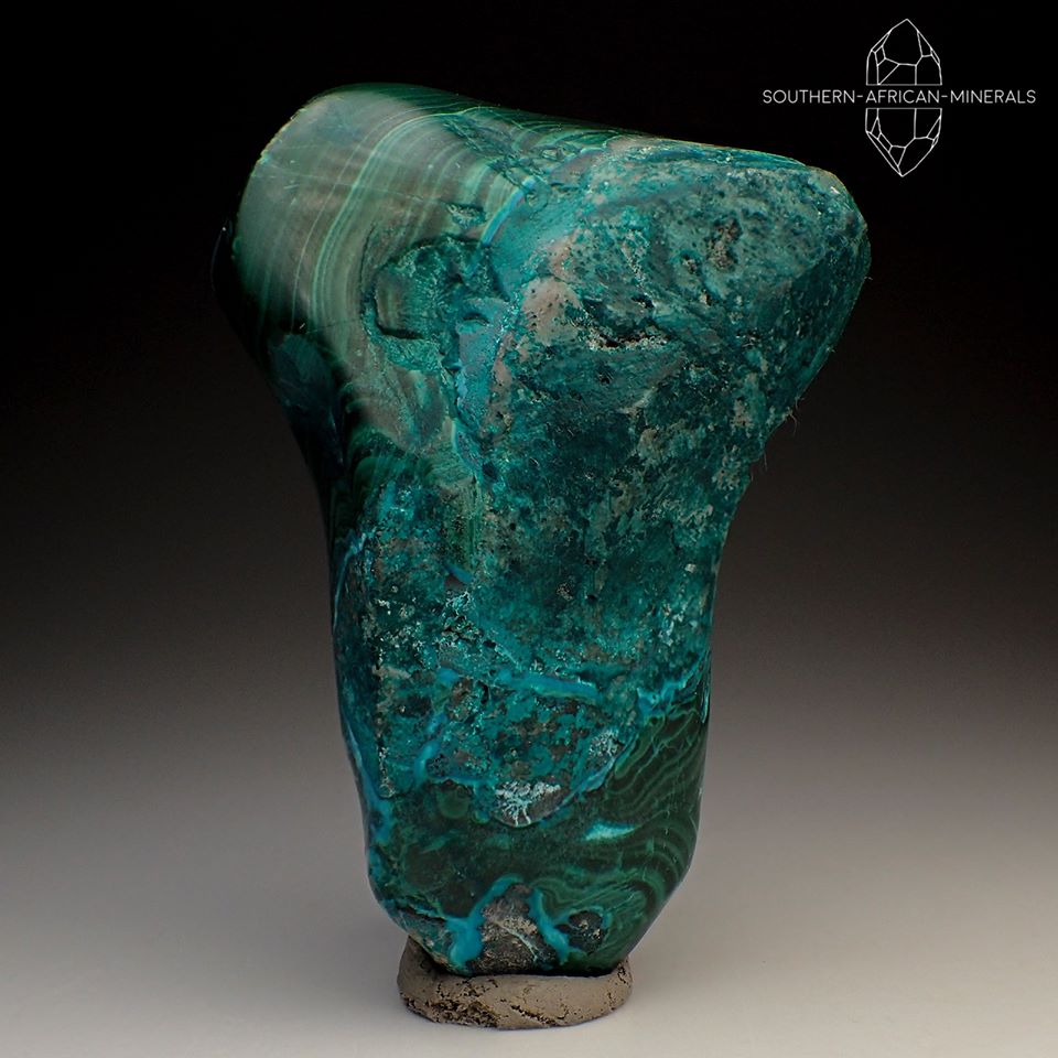 Polished Malachite and Chrysocolla Crystal Specimen, Katanga Province, DRC