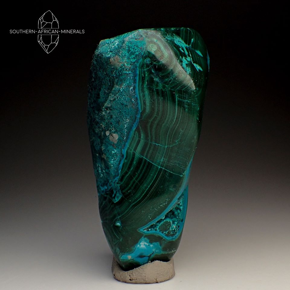 Polished Malachite and Chrysocolla Crystal Specimen, Katanga Province, DRC
