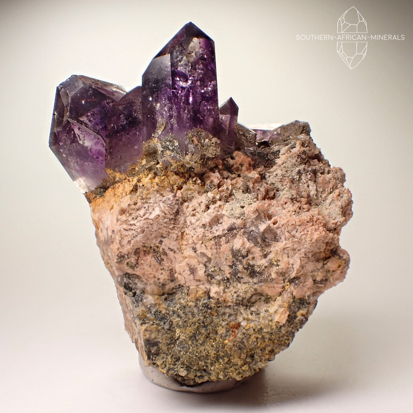 Brandberg Amethyst Quartz Cluster on Matrix, Goboboseb, Namibia
