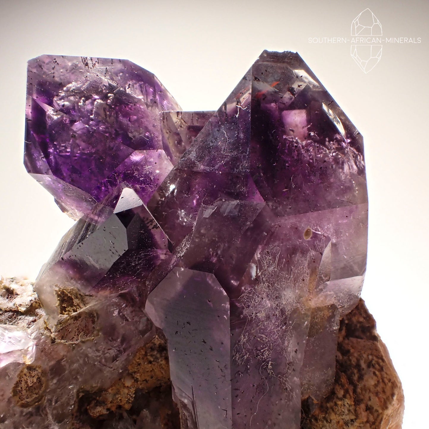 Brandberg Amethyst Quartz Cluster on Matrix, Goboboseb, Namibia