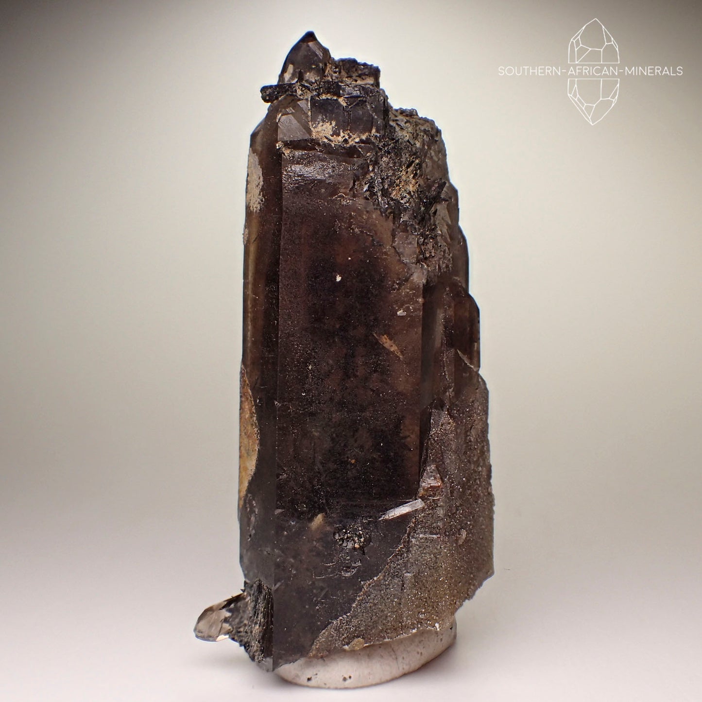 Phantom Smoky Quartz Crystal with Aegerine, Zomba Plateau, Malawi