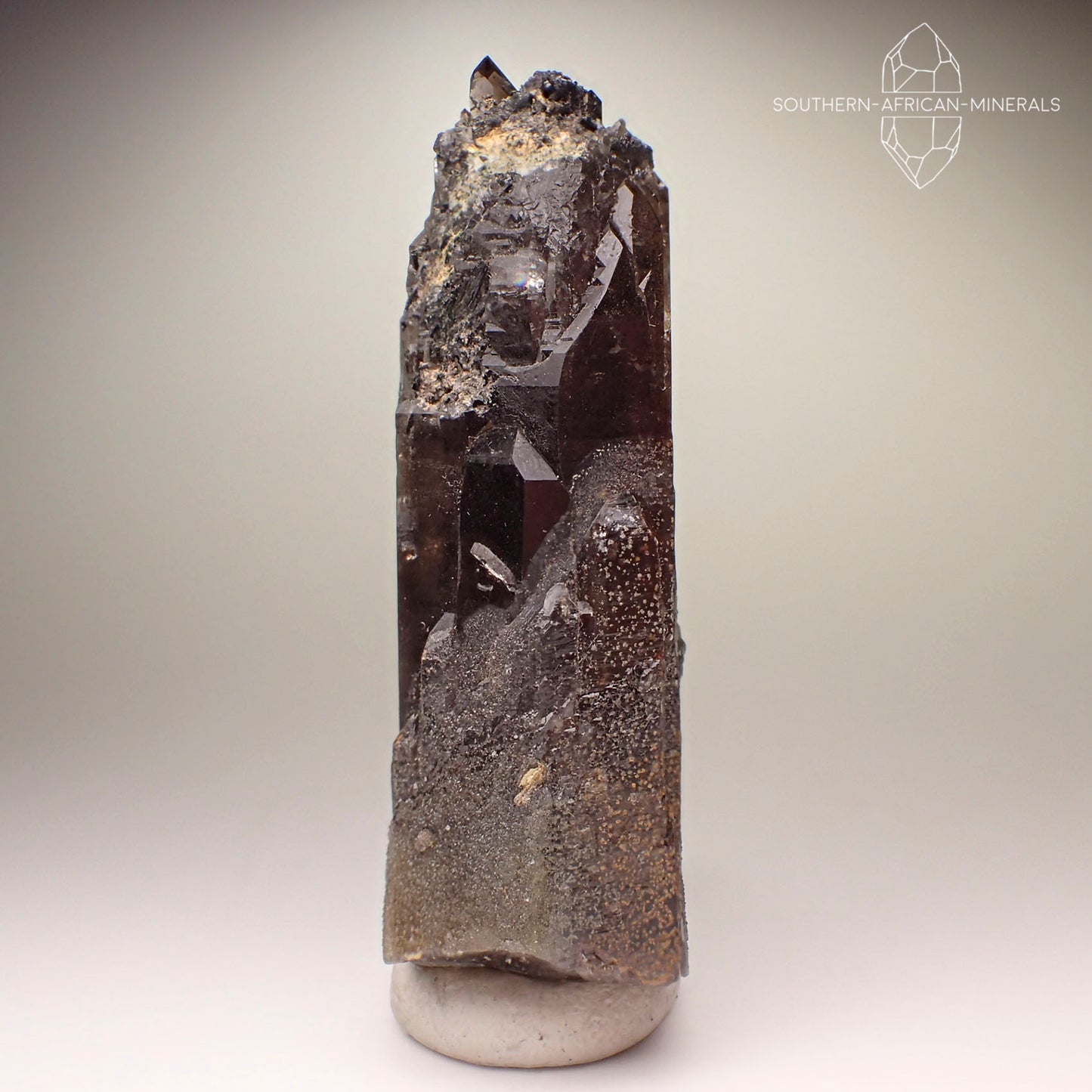 Phantom Smoky Quartz Crystal with Aegerine, Zomba Plateau, Malawi