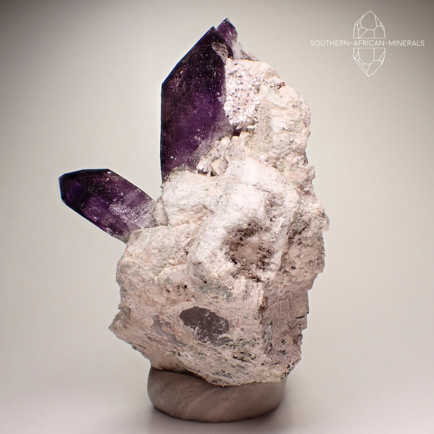 Brandberg Elestial Amethyst Quartz Crystal on Feldspar Matrix, Goboboseb, Namibia