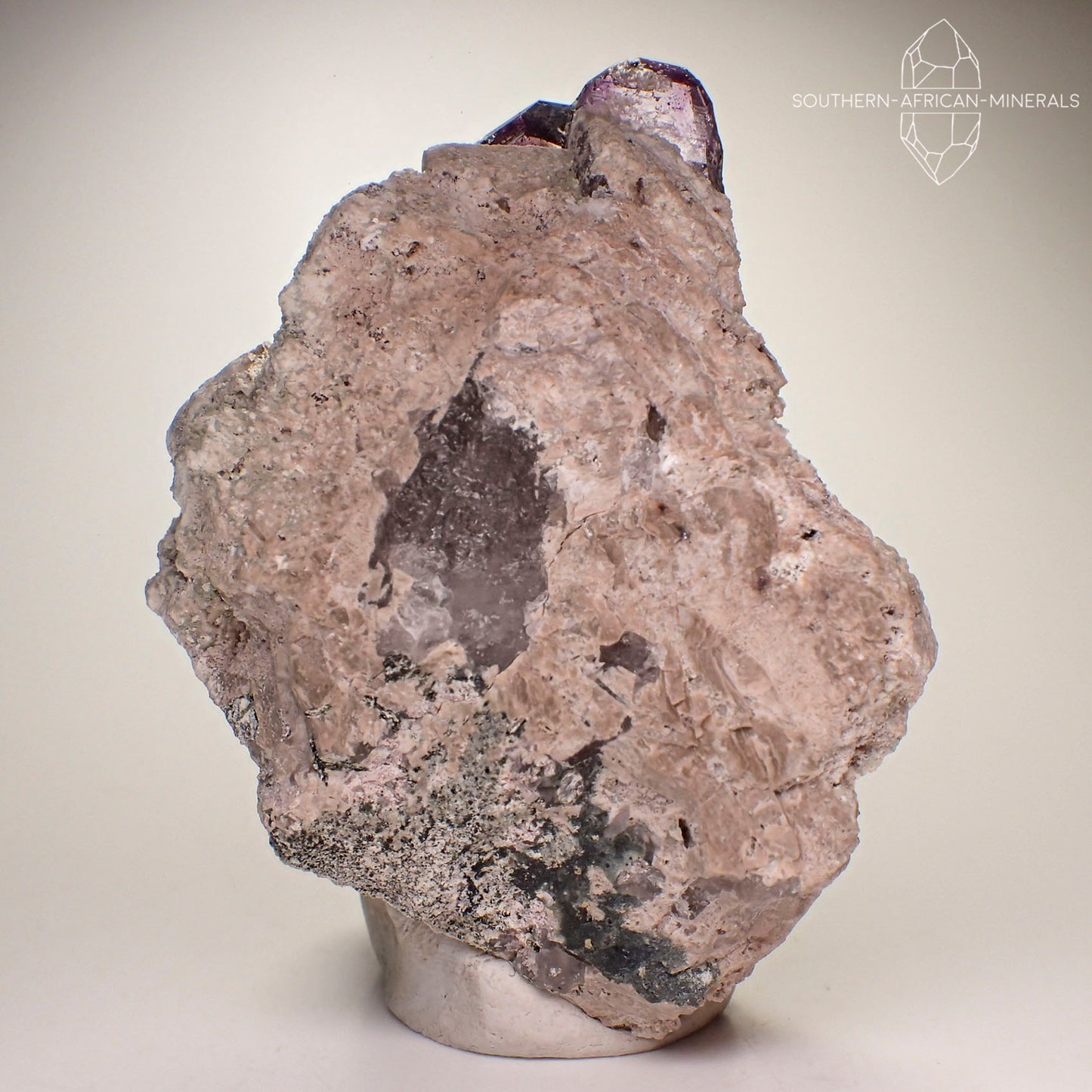 Brandberg Elestial Amethyst Quartz Crystal on Feldspar Matrix, Goboboseb, Namibia