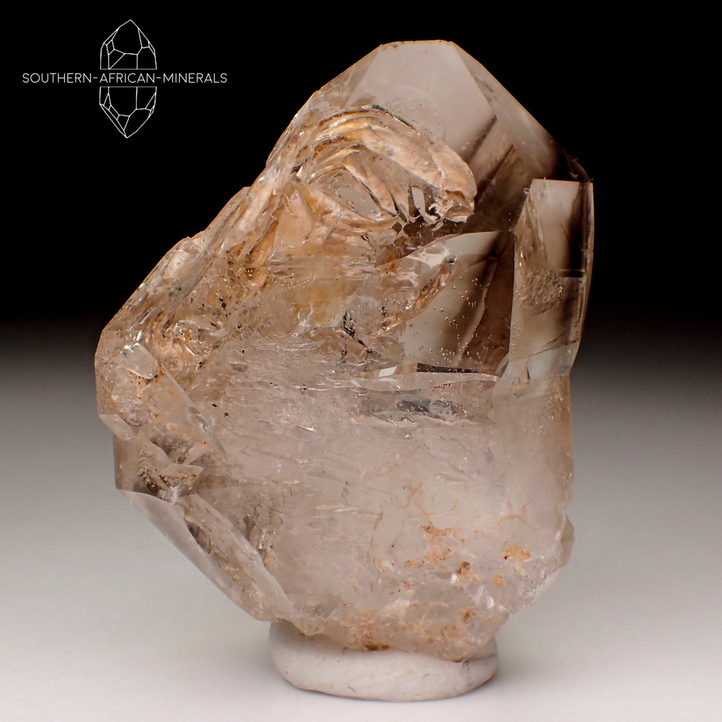 Brandberg 'Herkimer Like' Smoky Window Quartz Crystal, Goboboseb, Namibia