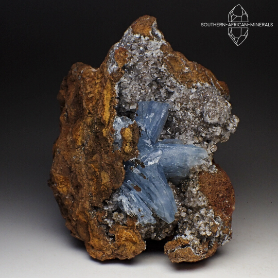 Blue Barite on Matrix Crystal Specimen, Oriental Region, Morocco