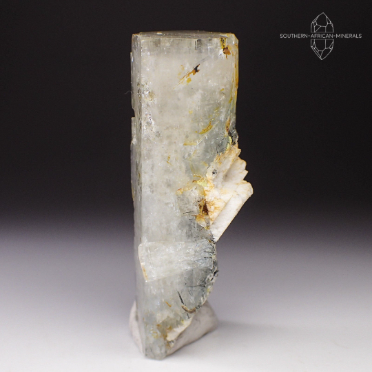 Goshenite with Black Tourmaline Crystal Specimen, Erongo, Namibia