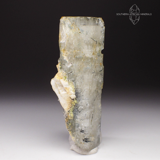 Goshenite with Black Tourmaline Crystal Specimen, Erongo, Namibia