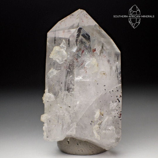 Brandberg Lustrous Quartz Crystal Twin with Hematite, Goboboseb, Namibia