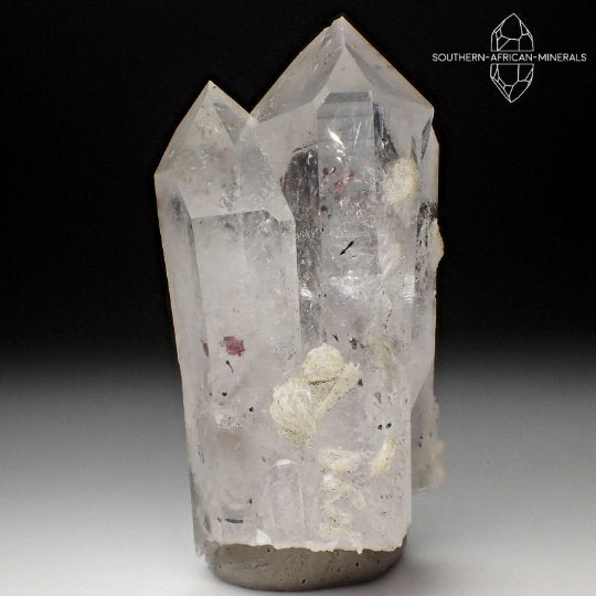 Brandberg Lustrous Quartz Crystal Twin with Hematite, Goboboseb, Namibia