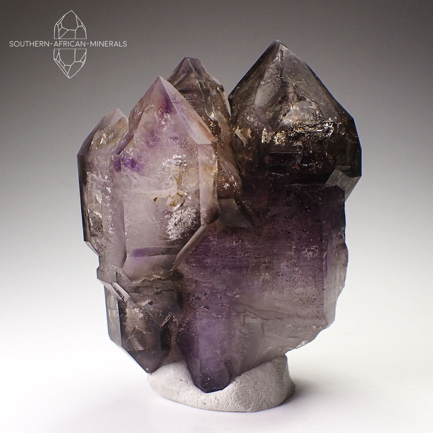 Brandberg Amethyst Smoky Phantom Sceptre Elestial Quartz Crystal, Goboboseb, Namibia