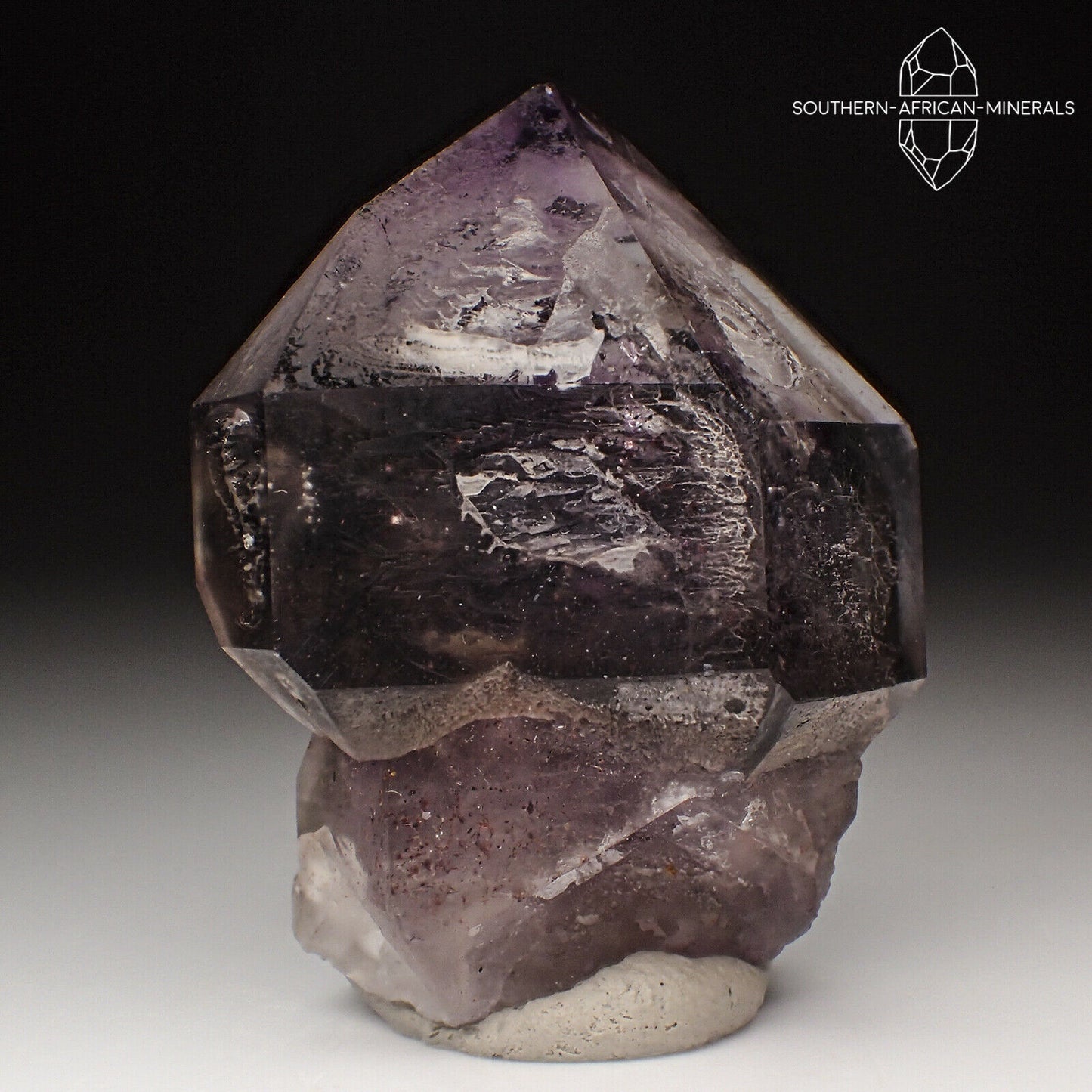 Brandberg Royal Amethyst Smoky Sceptre Quartz Crystal, Goboboseb, Namibia