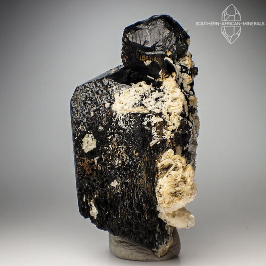 Black Tourmaline with Feldspar Crystal Specimen, Erongo, Namibia