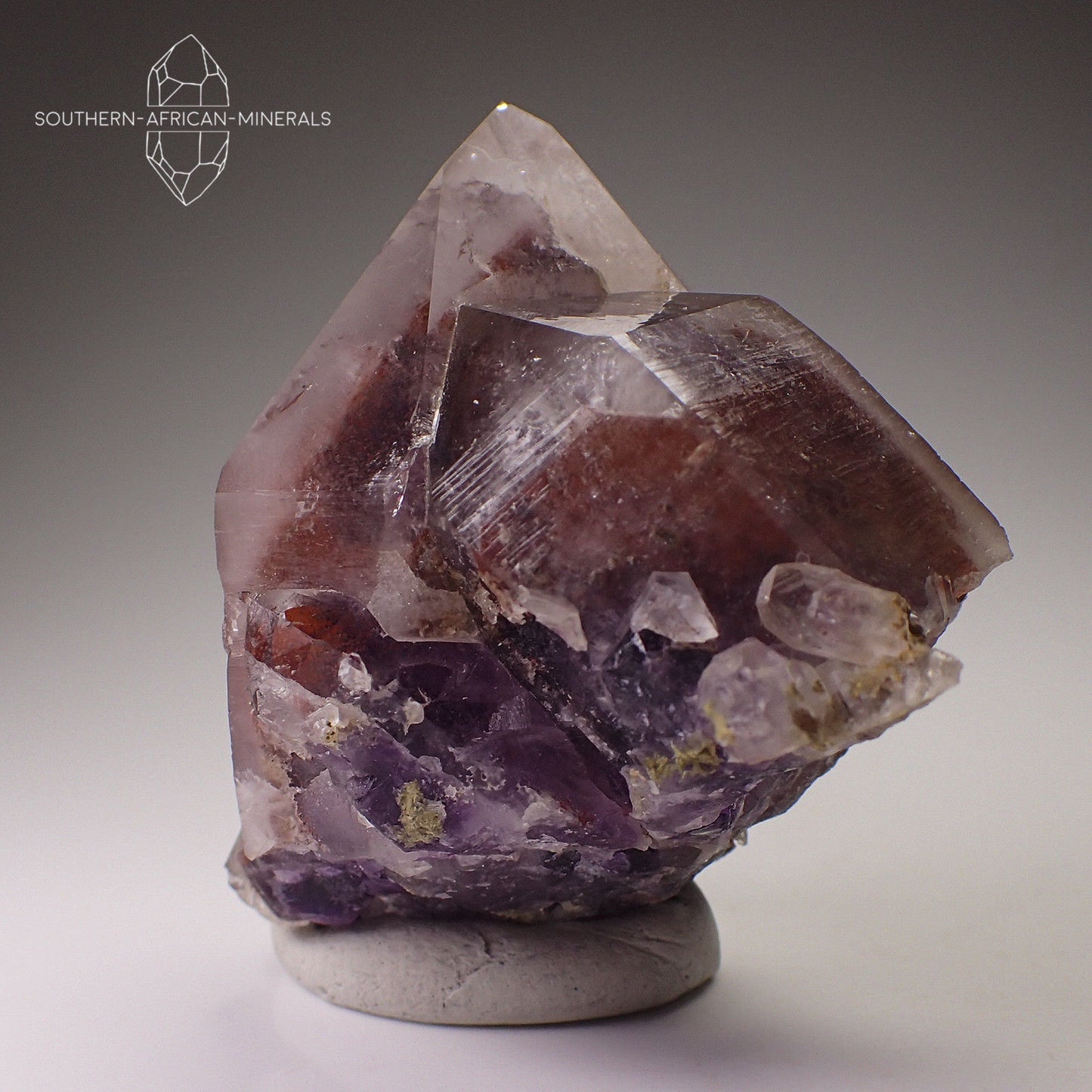 Orange River Quartz Crystal with Hematite Phantom, Northern Cape, South Africa