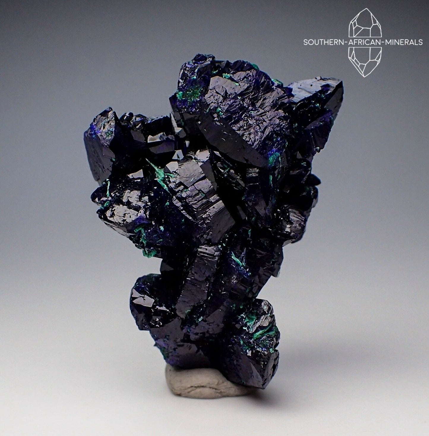 Azurite with Malachite Crystal Specimen, Touissit-Bou Beker District, Morocco