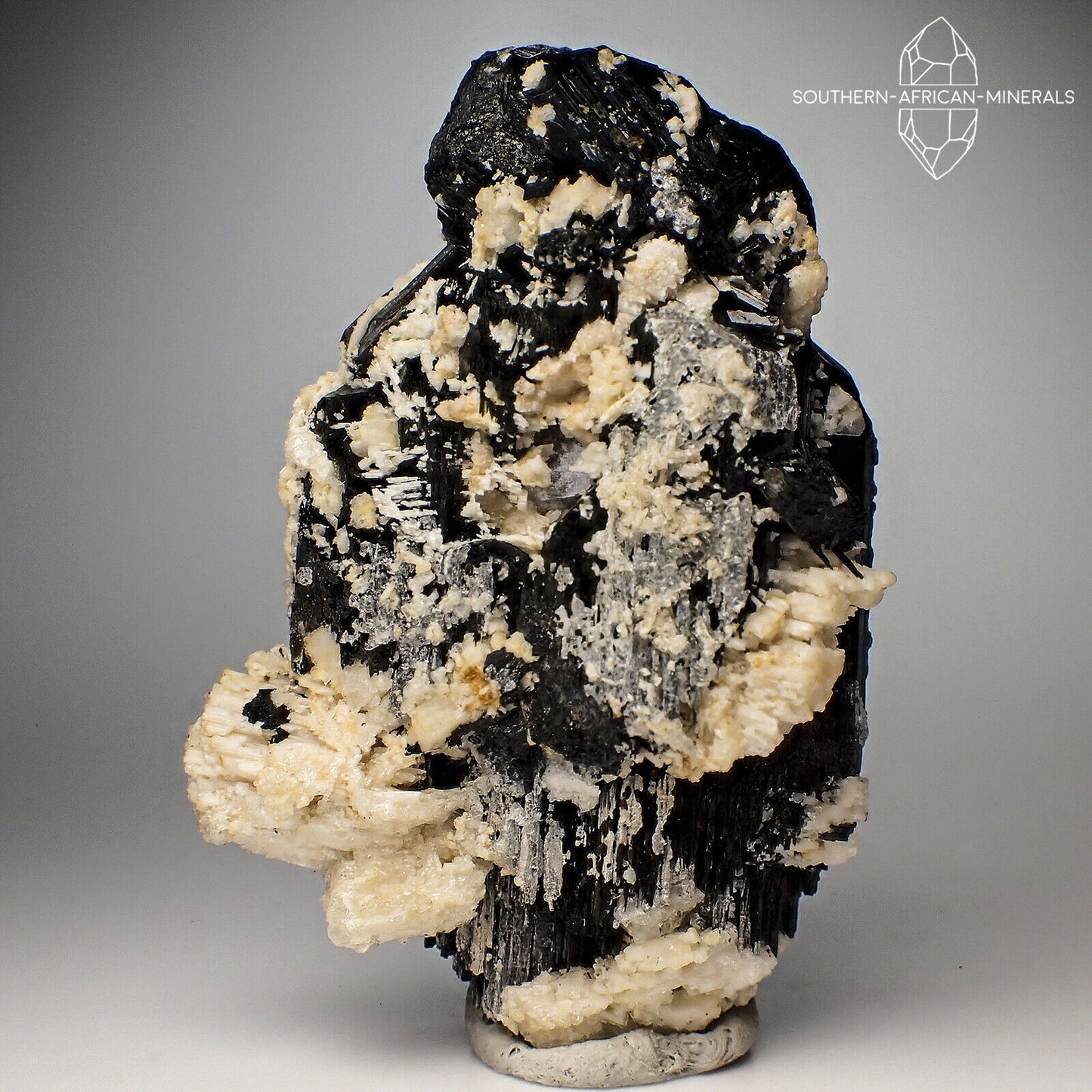 Black Tourmaline with Feldspar Crystal Specimen, Erongo, Namibia