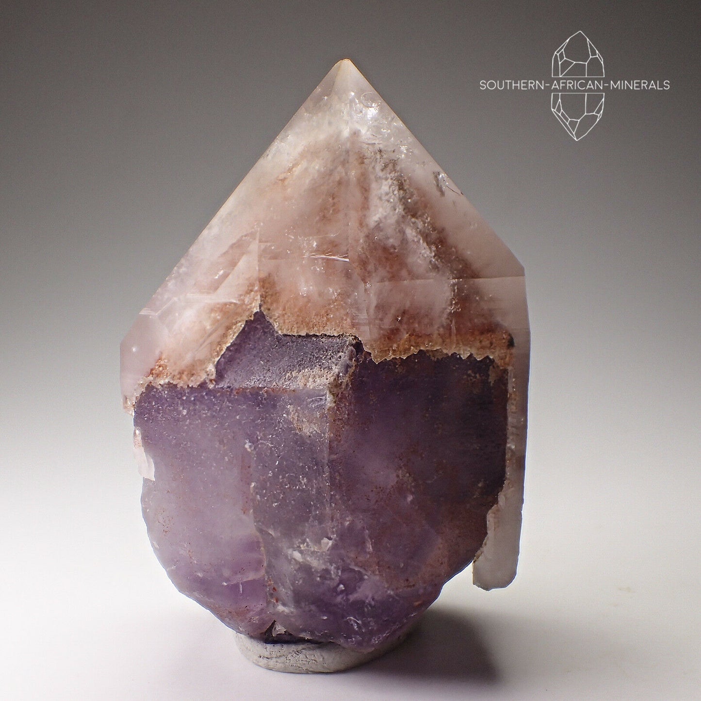 Amethyst & Hematite Phantom Orange River Quartz Crystal, Northern Cape, South Africa