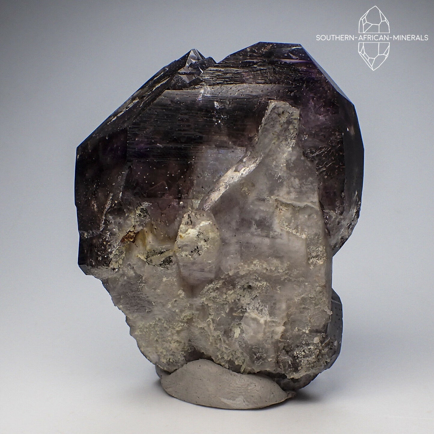 Brandberg Lustrous Elestial Amethyst Smoky Quartz Crystal, Goboboseb, Namibia