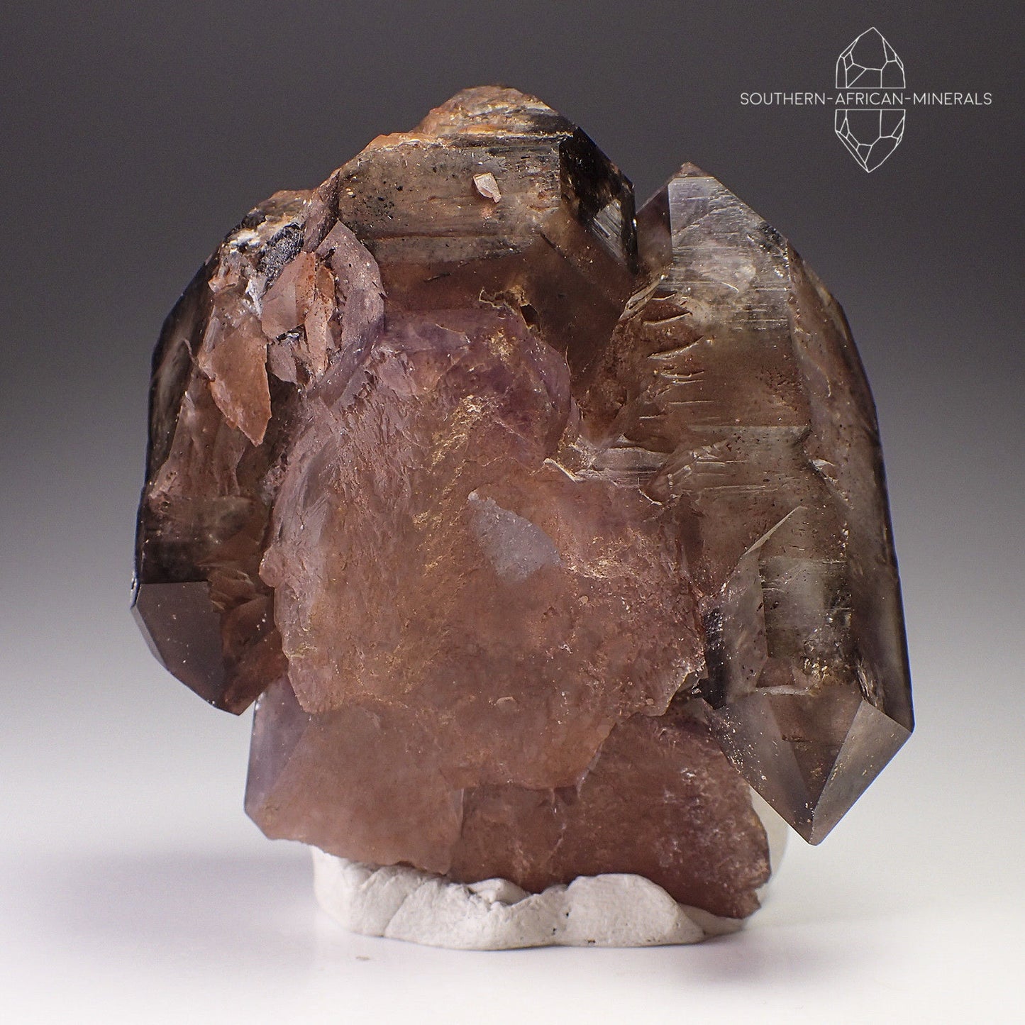 Brandberg Amethyst Smoky Elestial Quartz Crystal, Goboboseb, Namibia