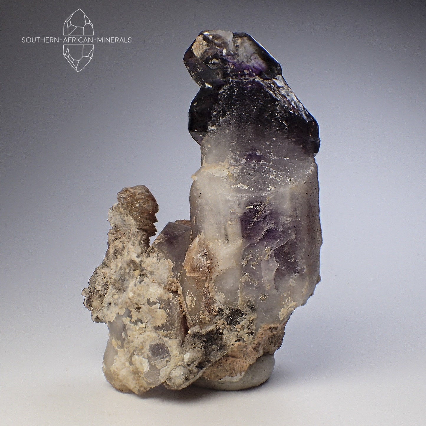 Brandberg Amethyst Smoky Quartz Sceptre Crystal Specimen, Goboboseb, Namibia