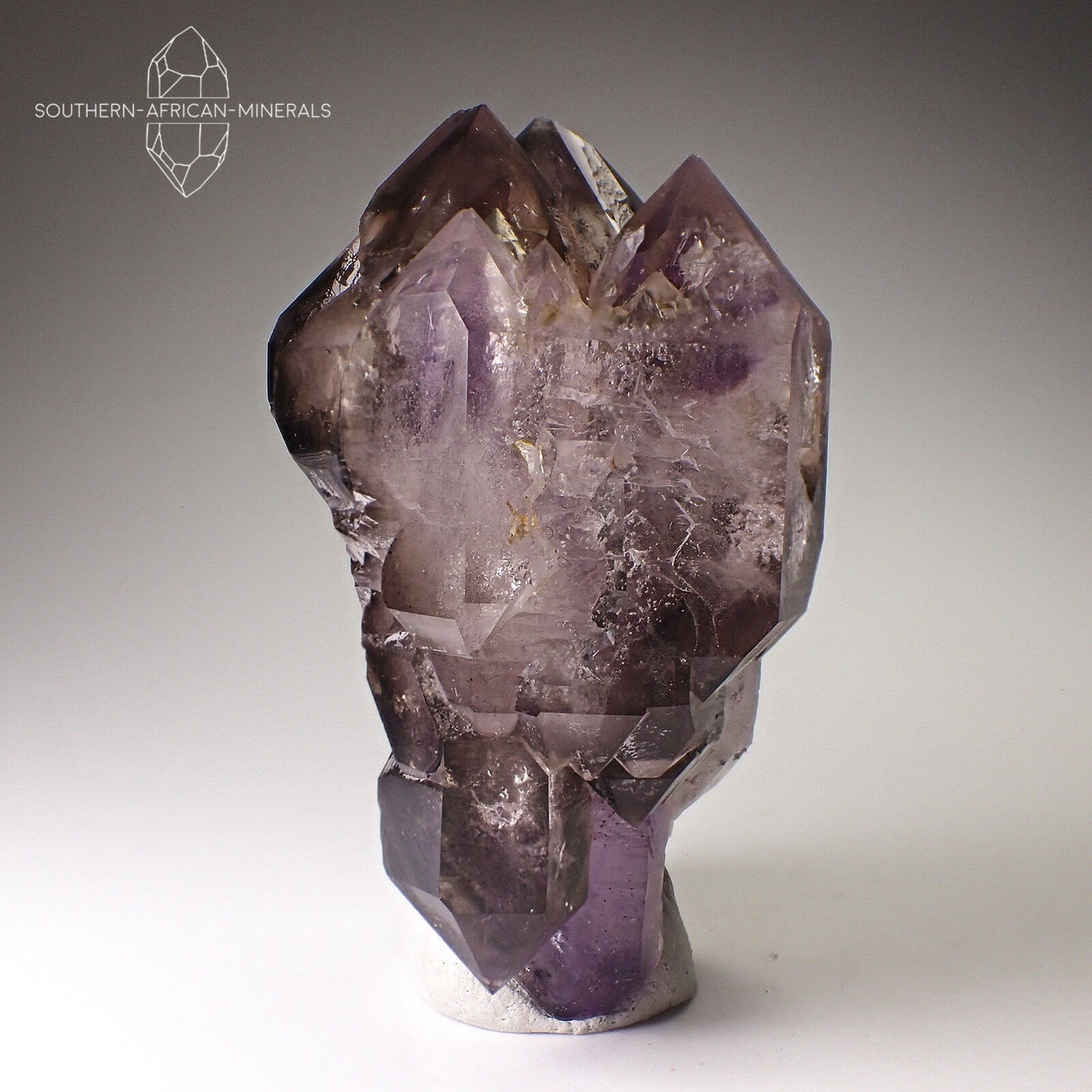 Brandberg Amethyst Smoky Phantom Sceptre Elestial Quartz Crystal, Goboboseb, Namibia