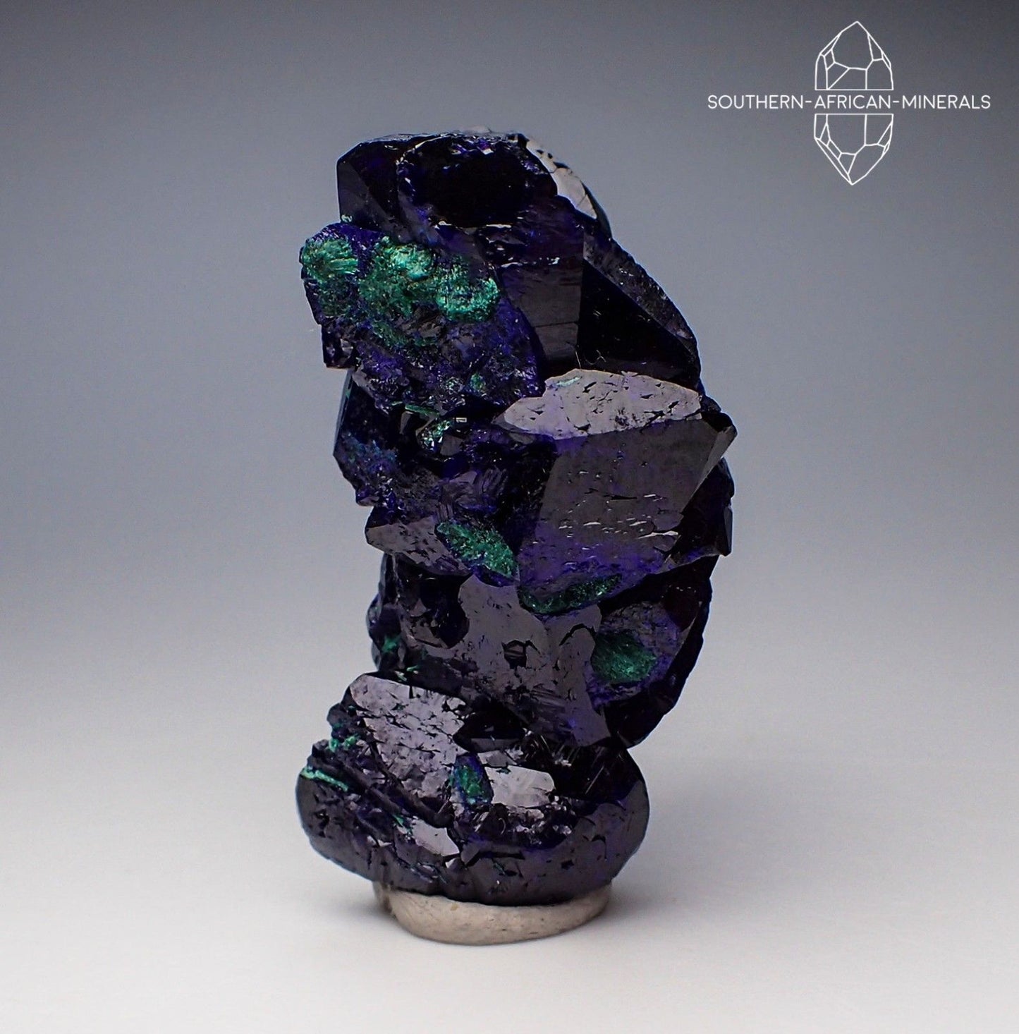 Azurite with Malachite Crystal Specimen, Touissit-Bou Beker District, Morocco