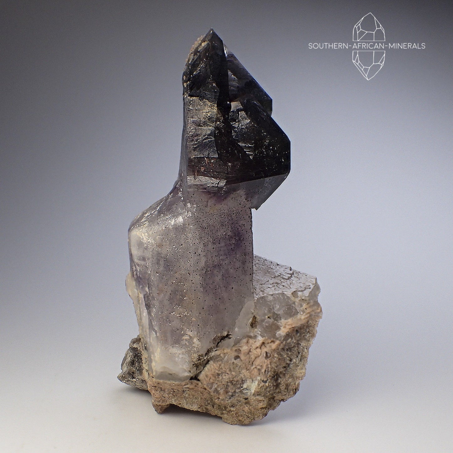 Brandberg Amethyst Smoky Quartz Sceptre Crystal Specimen, Goboboseb, Namibia