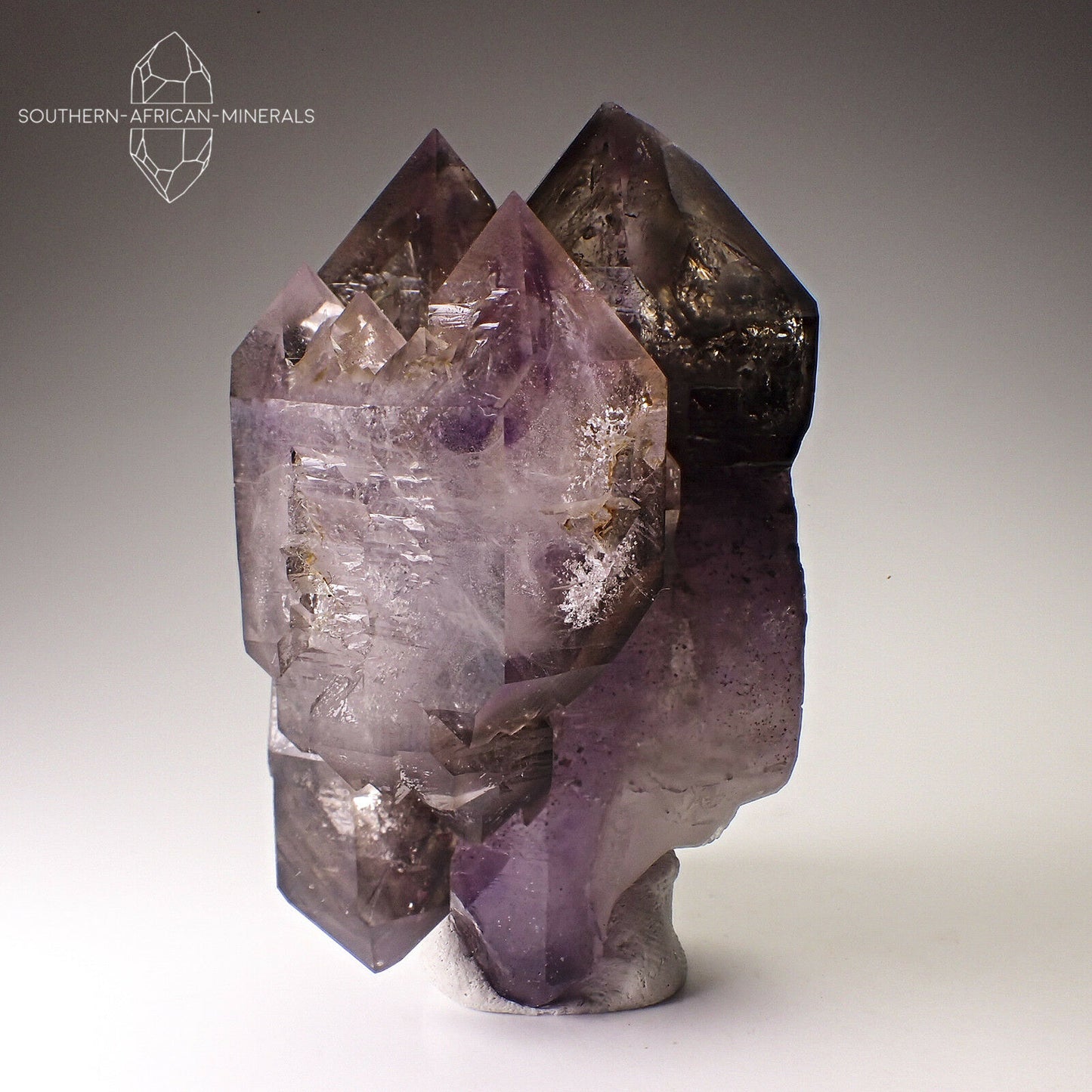 Brandberg Amethyst Smoky Phantom Sceptre Elestial Quartz Crystal, Goboboseb, Namibia