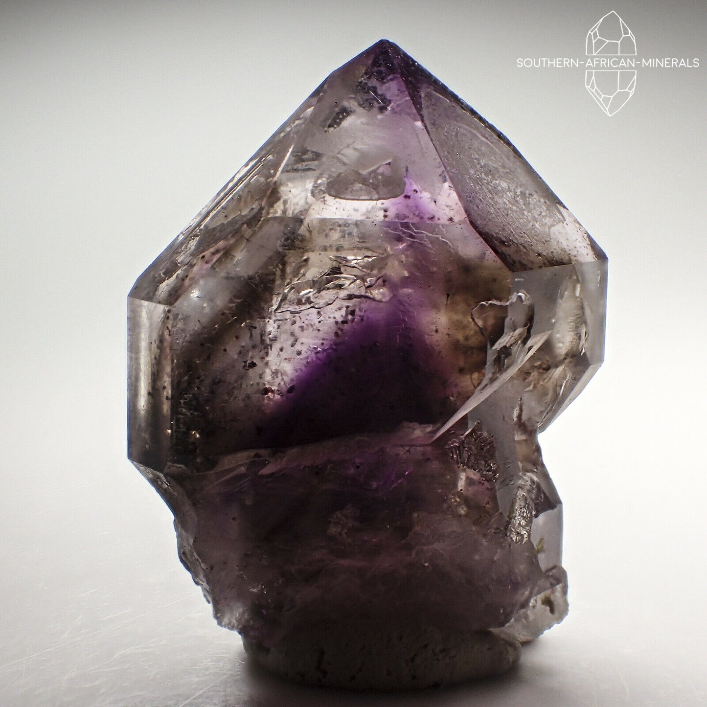 Brandberg Royal Amethyst Smoky Sceptre Quartz Crystal, Goboboseb, Namibia