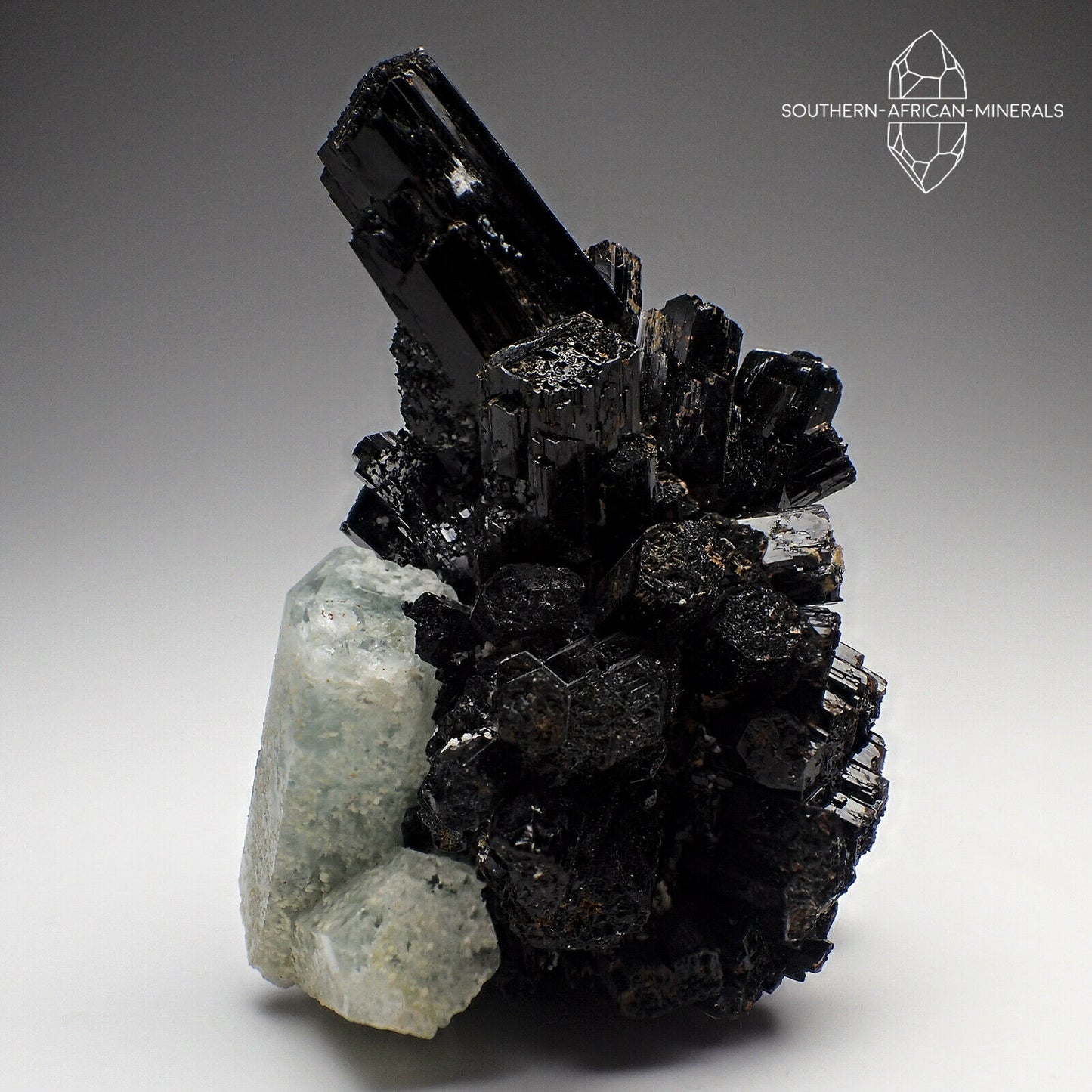 Aquamarine with Black Tourmaline Star-burst, Erongo, Namibia