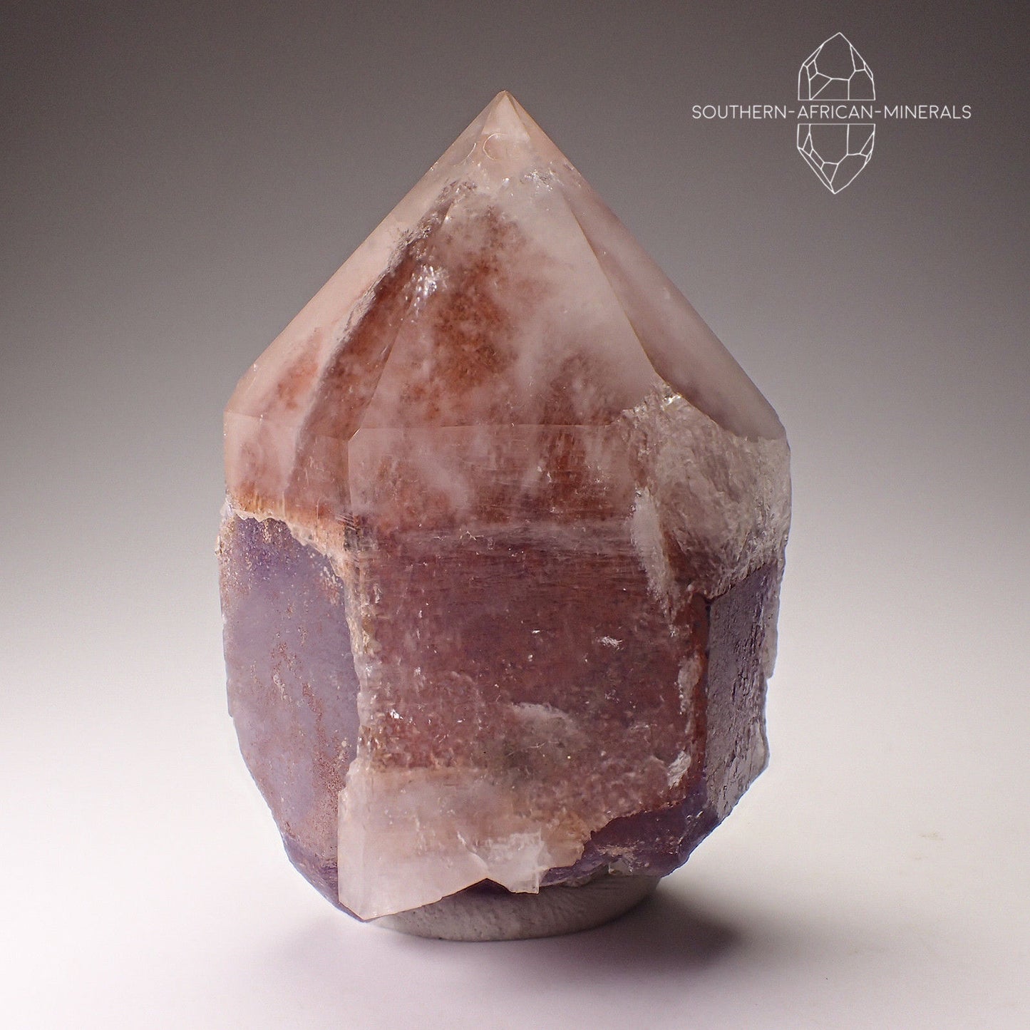 Amethyst & Hematite Phantom Orange River Quartz Crystal, Northern Cape, South Africa