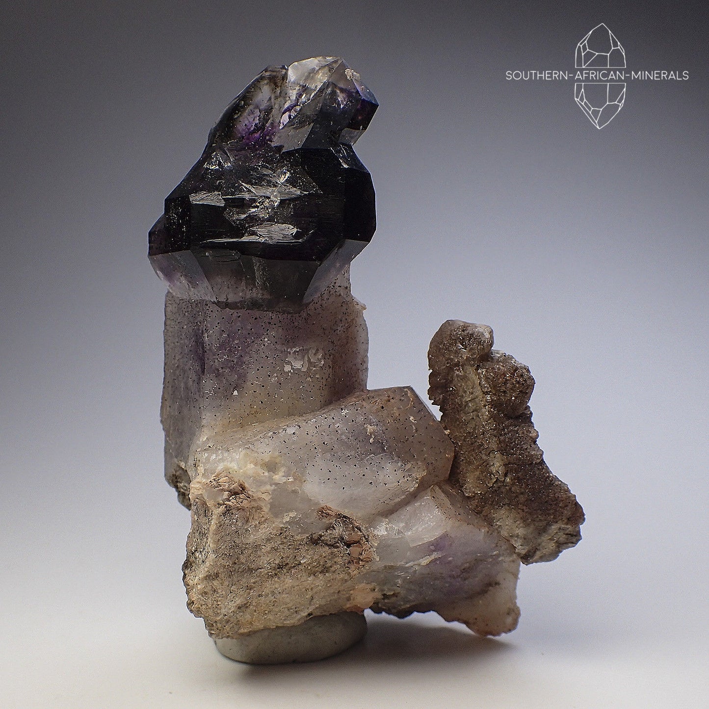 Brandberg Amethyst Smoky Quartz Sceptre Crystal Specimen, Goboboseb, Namibia