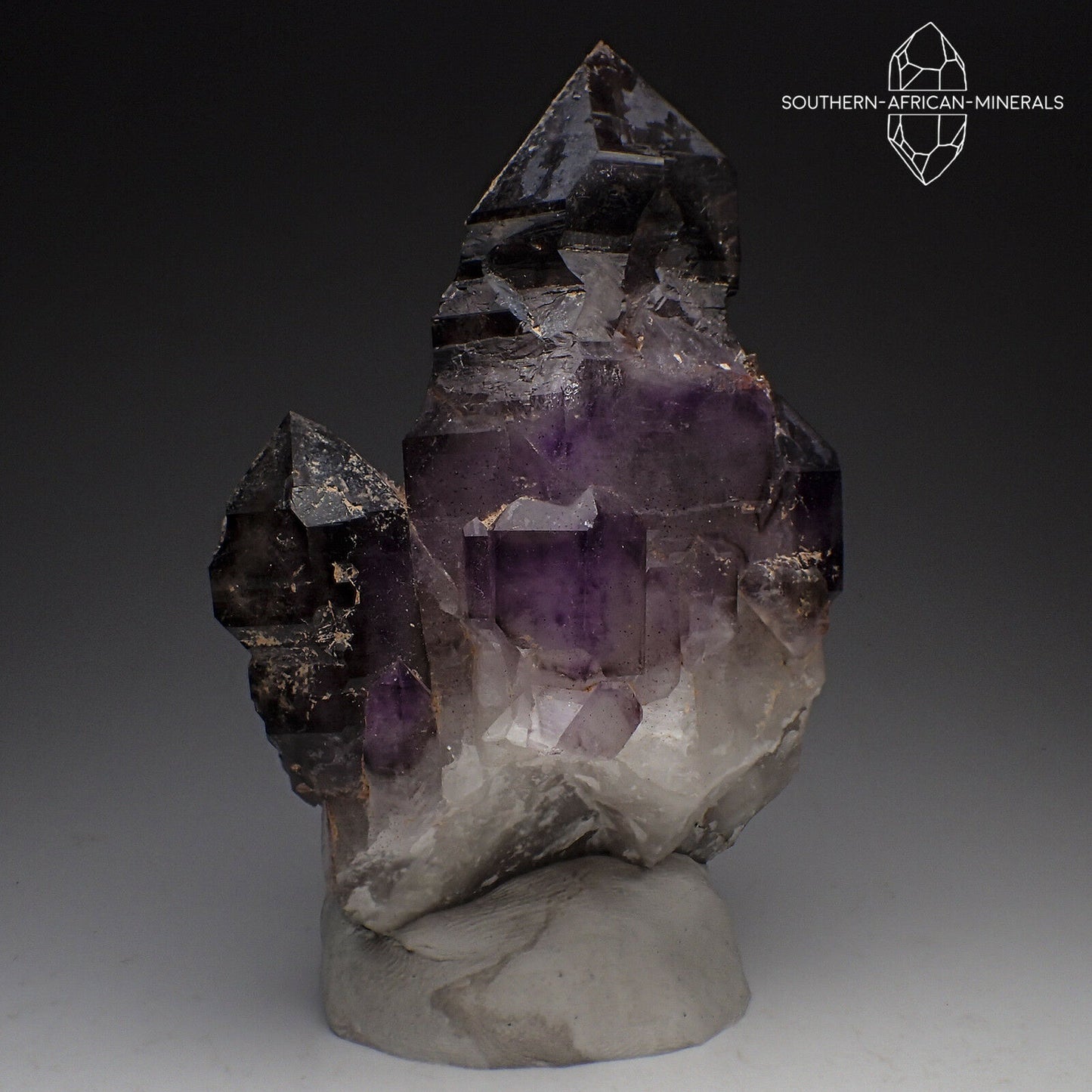 Brandberg Smoky Amethyst Quartz Crystal Specimen, Goboboseb, Namibia