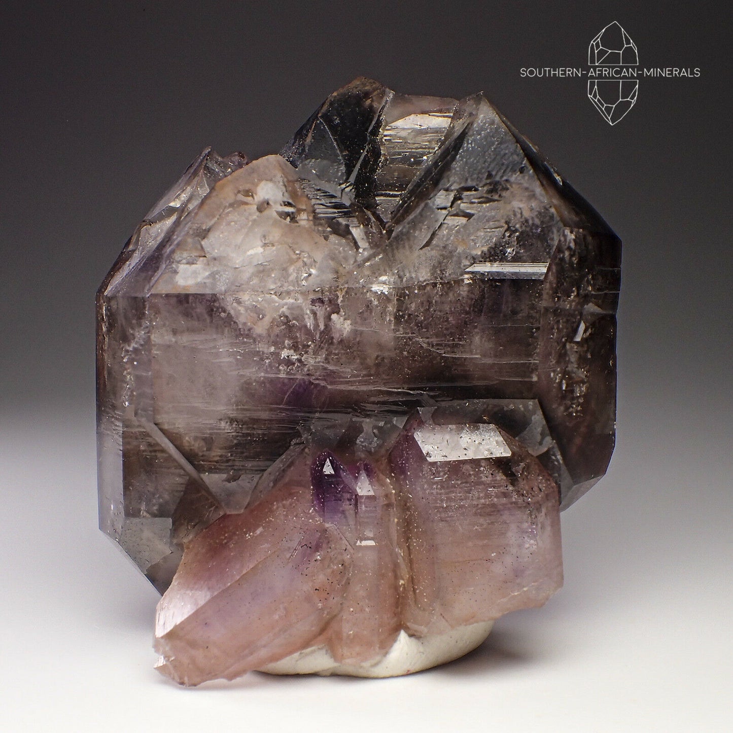Brandberg Amethyst Smoky Elestial Quartz Crystal, Goboboseb, Namibia