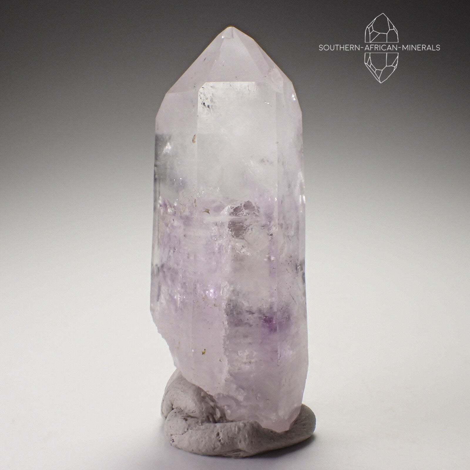 Lustrous Brandberg Amethyst Smoky Quartz top Crystal Sceptre, Goboboseb Namibia