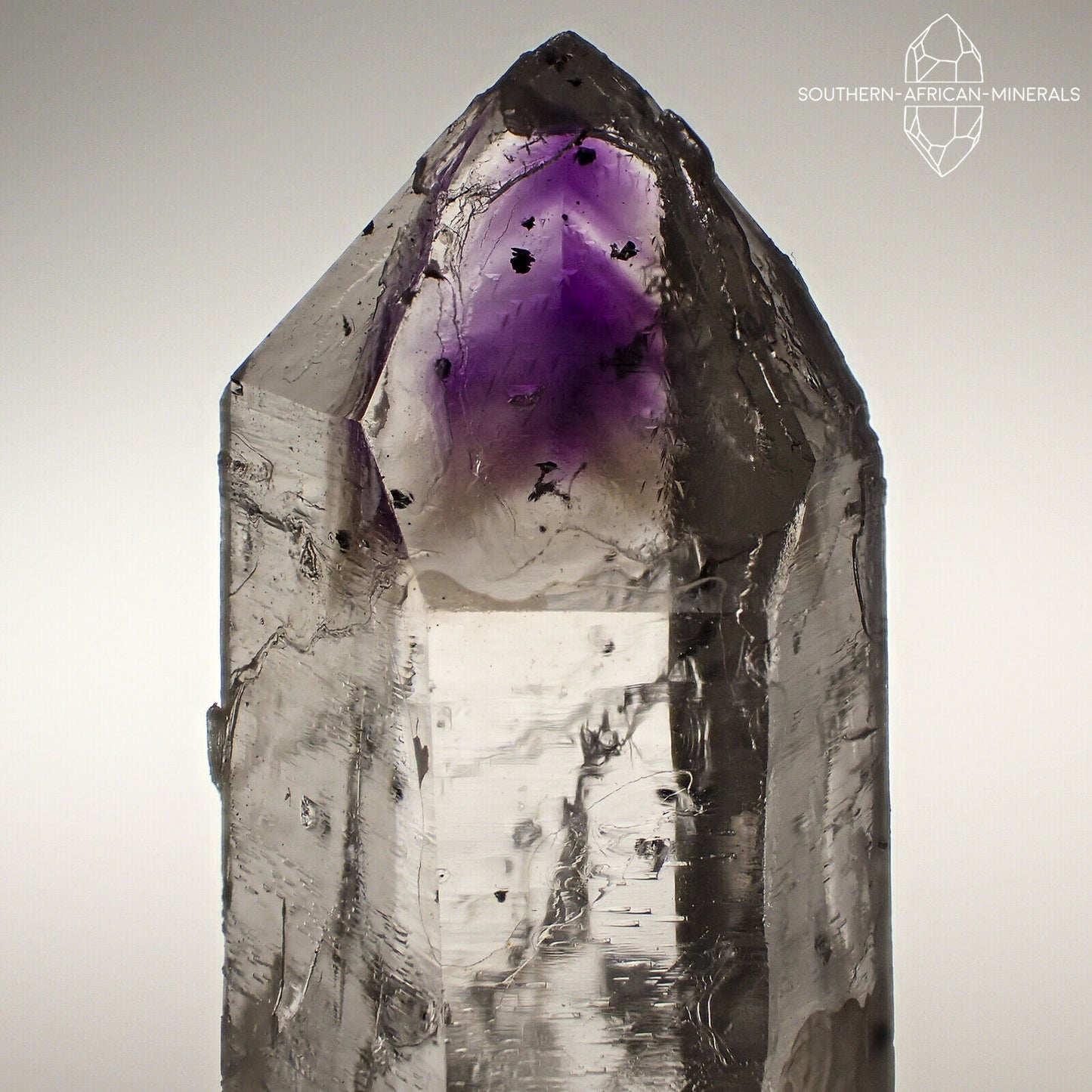 Brandberg Lustrous Amethyst Smoky Phantom Quartz Crystal, Goboboseb, Namibia