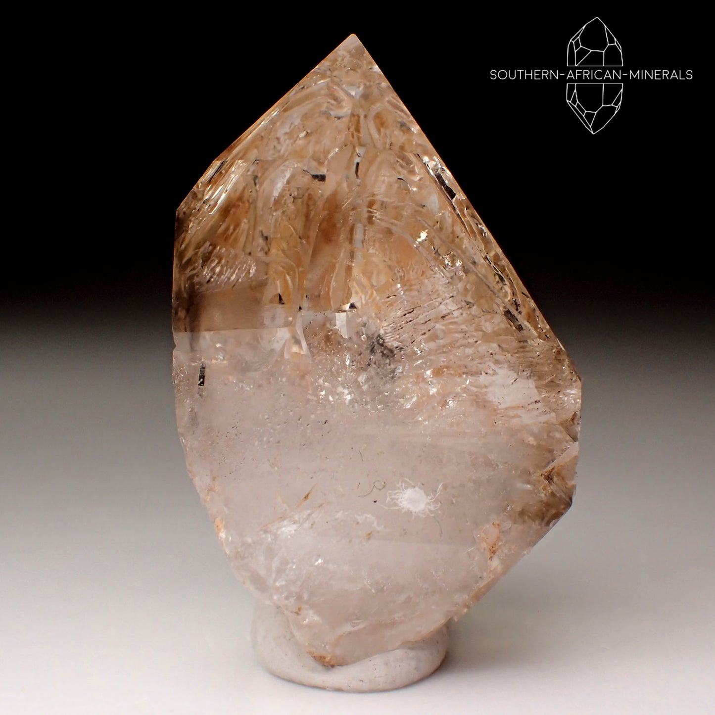 Brandberg 'Herkimer Like' Smoky Window Quartz Crystal, Goboboseb, Namibia