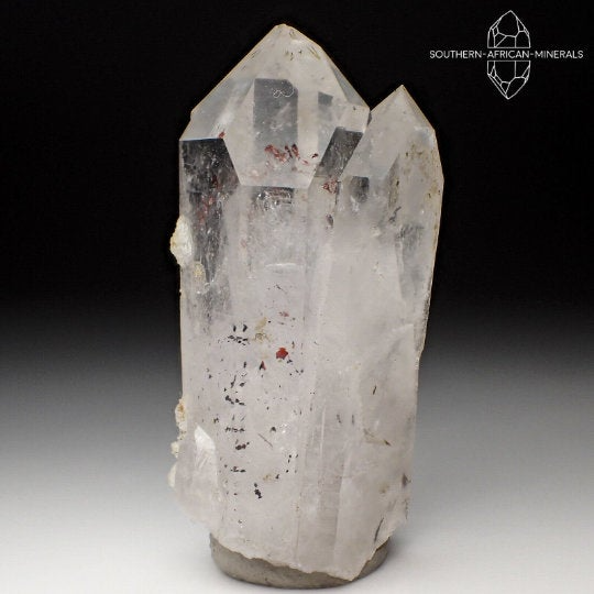 Brandberg Lustrous Quartz Crystal Twin with Hematite, Goboboseb, Namibia